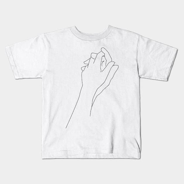 Minimalistic Linear Loving Hands Kids T-Shirt by FibraDesign